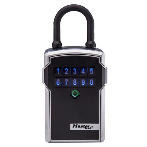 Lock Box 7-13/64" H X 3-1/4" W X 2-5/16" L Metal Resettable Combination Bluetooth Lock B Silver