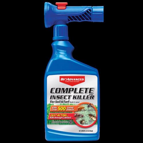 BioAdvanced 700384A Complete RTS Insect Killer, Liquid, Spray Application, Around Building Foundations, Lawns, 32 oz