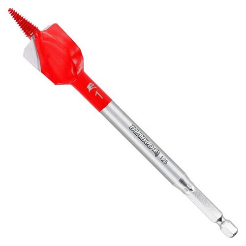 Demo Demon Spade Bit, 1 in Dia, 6 in OAL, 1/4 in Dia Shank, Hex Shank