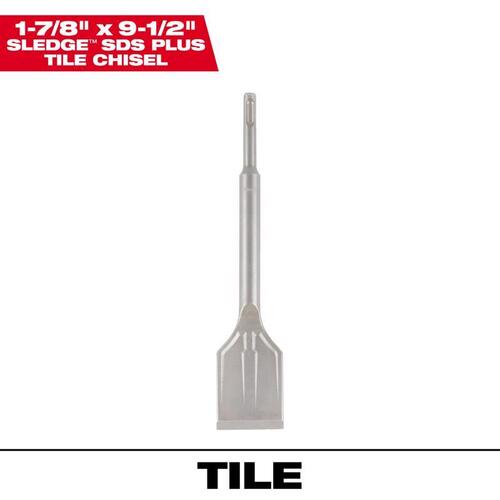 Chisel Bit Sledge 1-7/8" X 9-1/2" L Forged Steel Tile SDS-Plus Shank