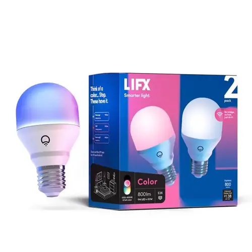 LED Bulb LED A19 E26 (Medium) Smart-Enabled Color Changing 9 Watt Equivalence Clear