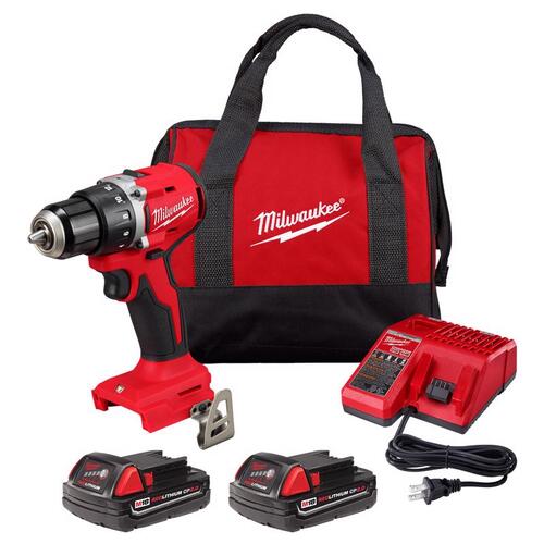 M18 Drill/Driver Kit, Battery Included, 18 V, 1/2 in Chuck