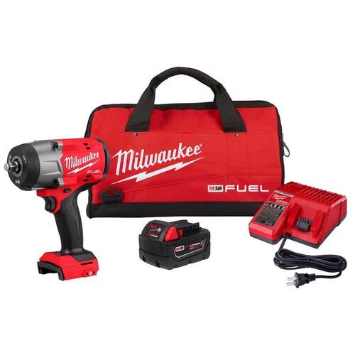 M18 FUEL High-Torque Impact Wrench with Friction Ring Kit, Battery Included, 18 V, 1/2 in Drive