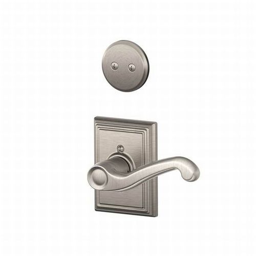 Right Hand Flair Lever with Addison Rose Dummy Interior Trim Satin Nickel Finish