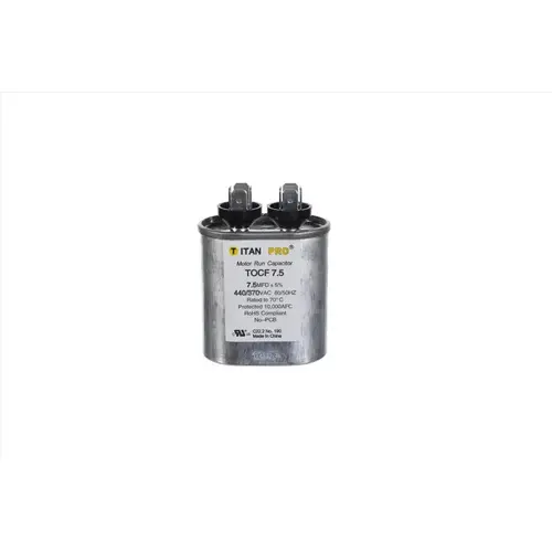 Packard TOCF7.5 Titan Pro Run Capacitor 7.5 MFD 440/370-Volt Oval Silver