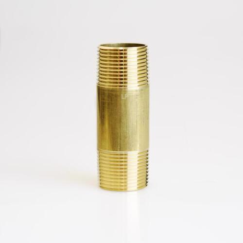 Nipple 1" MPT 1" D MPT Yellow Brass 3-1/2" L