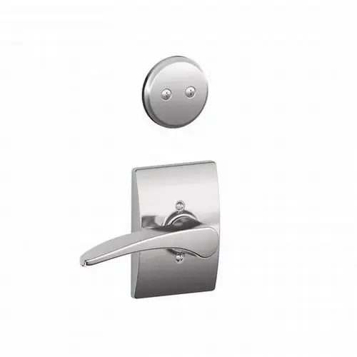 Left Hand Manhattan Lever with Century Rose Dummy Interior Trim Bright Chrome Finish