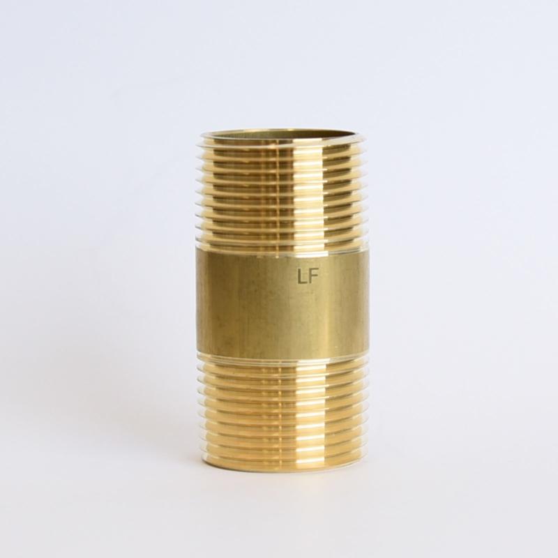 ATC 6JC126300201057 Nipple 1" MPT 1" D MPT Yellow Brass 2-1/2" L