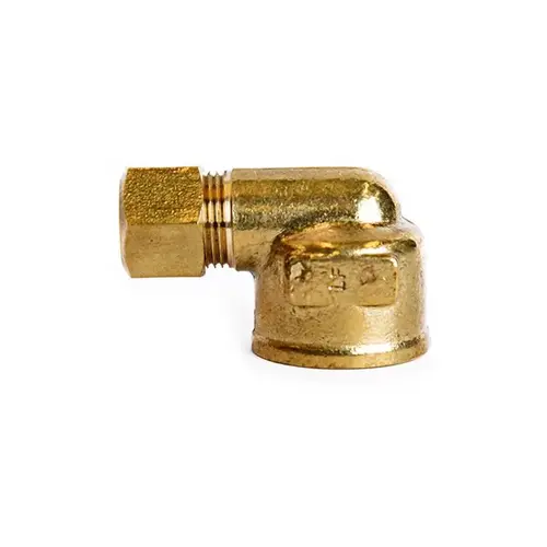 90 Degree Elbow 3/8" Compression X 1/2" D FPT Brass