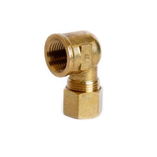 90 Degree Elbow 1/2" Compression X 3/8" D FPT Brass - pack of 5