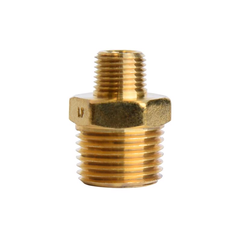 ATC 6JC101010721014 Reducing Hex Nipple 3/8" MPT X 1/8" D MPT Brass