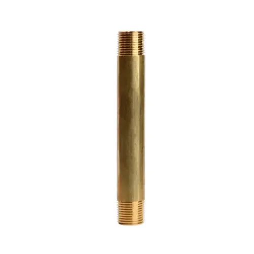 Nipple 3/8" MPT 3/8" D MPT Yellow Brass 4-1/2" L