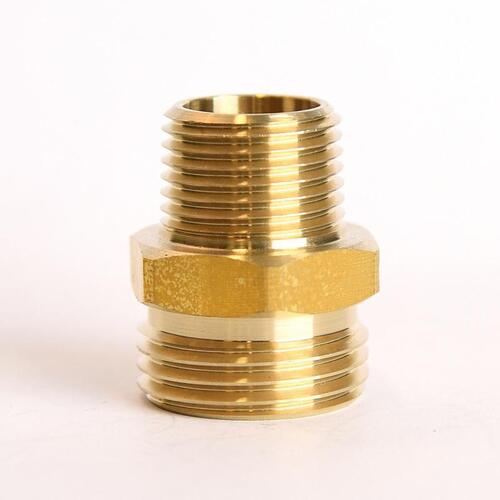 Hose Adapter Brass 3/4" D X 1/2" D Gold