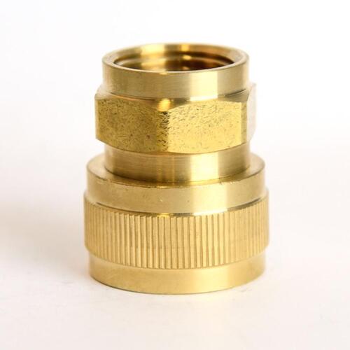 Hose Adapter Brass 3/4" D X 1/2" D Gold