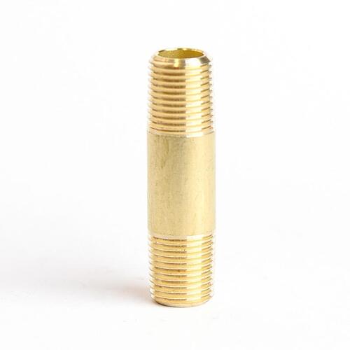 Nipple 1/8" MPT X 1/8" D MPT Red Brass 1-1/2" L