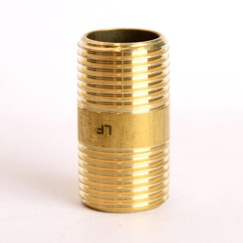 Nipple 1/2" MPT 1/2" D MPT Yellow Brass 1-1/2" L