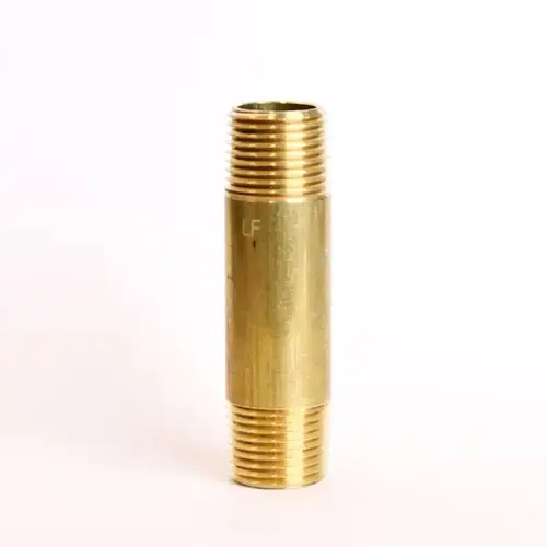 Nipple 1/2" MPT 1/2" D MPT Yellow Brass 3" L