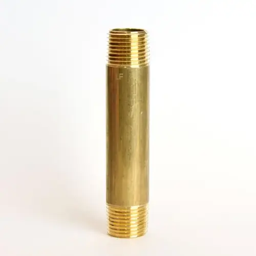 Nipple 1/2" MPT 1/2" D MPT Yellow Brass 4" L