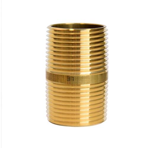 Nipple 1" MPT 1" D MPT Yellow Brass 2" L