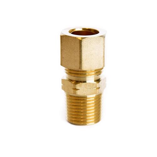 Connector 1/2" Compression in. X 3/8" D Male in. Brass