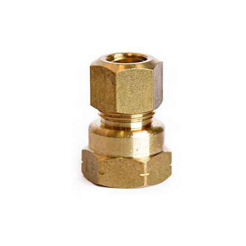 Coupling 3/8" Compression X 3/8" D FPT Brass