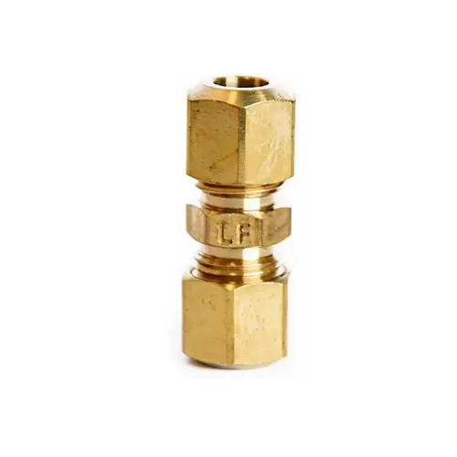 Union 1/4" Compression X 1/4" D Compression Yellow Brass - pack of 5