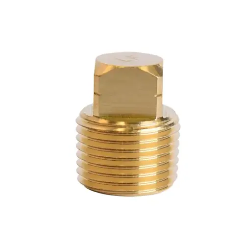 Square Head Cored Plug 3/8" MPT Brass