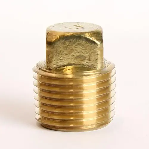 Square Head Cored Plug 1/2" MPT Brass