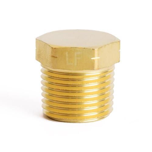 Hex Head Plug 1/2" MPT Brass - pack of 5