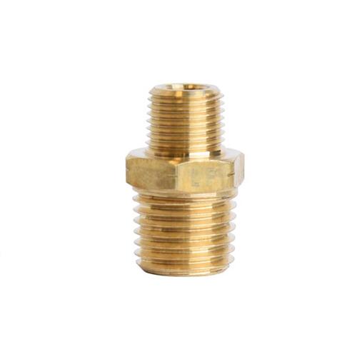 Reducing Hex Nipple 1/4" MPT X 1/8" D MPT Brass