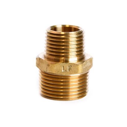 Reducing Hex Nipple 3/4" MPT X 1/2" D MPT Brass - pack of 5