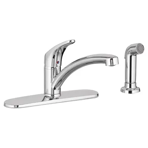 American Standard 7074040.002 Colony Pro Series Kitchen Faucet, 1.5 gpm, 1-Faucet Handle, 4-Faucet Hole, Brass, Deck Polished Chrome