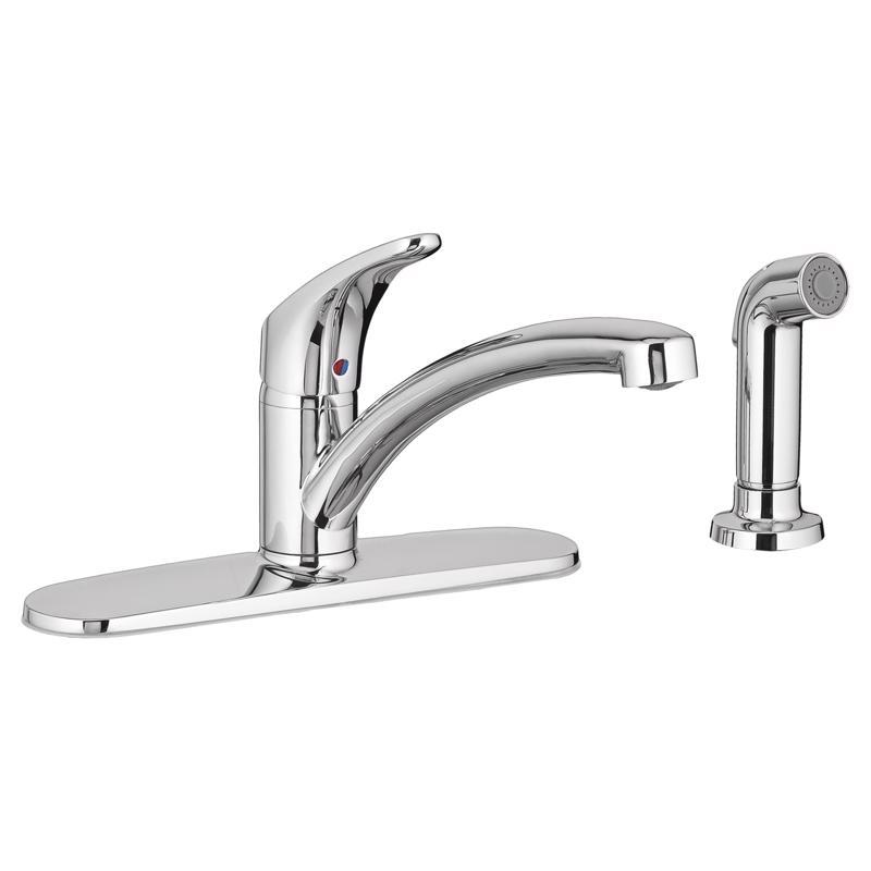 American Standard 7074040.002 Colony Pro Series Kitchen Faucet, 1.5 gpm, 1-Faucet Handle, 4-Faucet Hole, Brass, Deck Polished Chrome