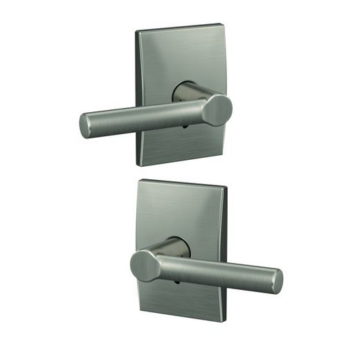 Broadway Lever with Century Rose Non Turning Dummy Lock Satin Nickel Finish