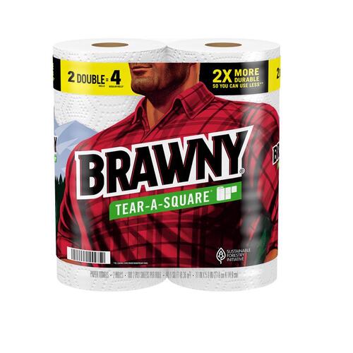 BRAWNY 44350 Paper Towels Tear-A-Square 120 sheet 2 ply White