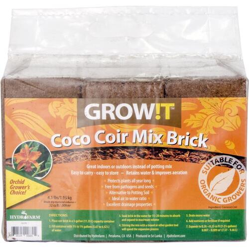 Coco Coir Mix Brick Organic All Purpose 0.32 cu ft