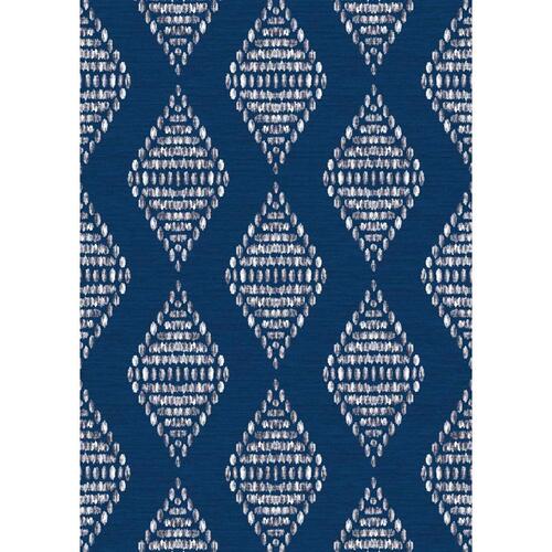 Linon Home Decor RUGACEOW450 Accent Rug 5 ft. L X 7 ft. W Navy Blue Diamonds Polyester Navy Blue