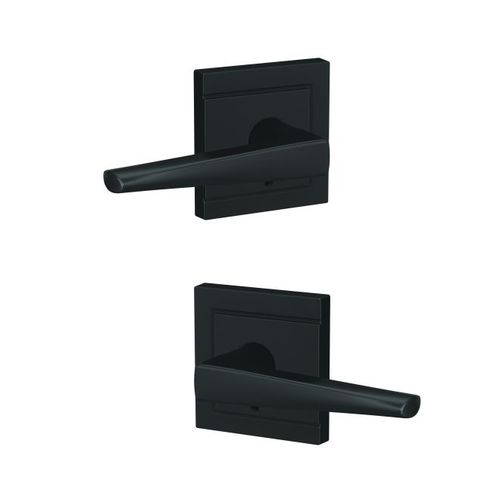 Eller Lever with Upland Rose Non Turning Dummy Lock Matte Black Finish