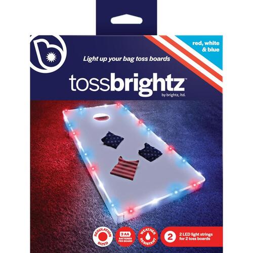 LED Light Strings Toss Patriotic Corn Hole ABS Plastic Blue/Red/White