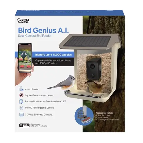 Bird Feeder Bird Genius Smart Feeder Wild Bird 2.5 L Plastic 1 ports Brown