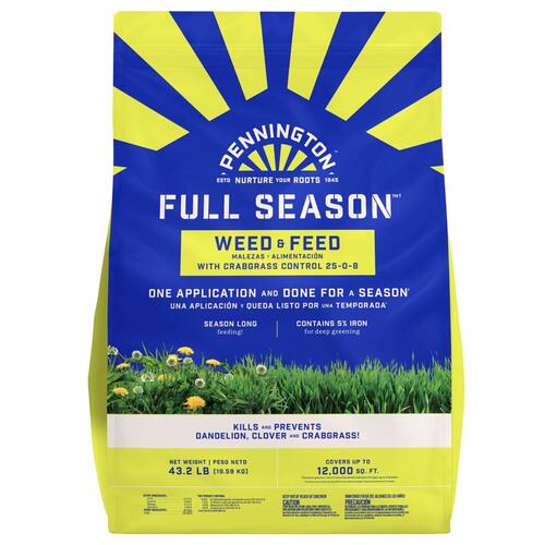 Lawn Fertilizer Full Season Weed & Feed For Multiple Grass Types 12000 sq ft