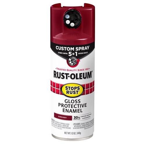 Spray Paint Stops Rust Indoor and Outdoor Gloss Burgundy Oil Modified Alkyd 12 oz Burgundy