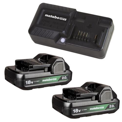 Batteries and Charger Kit, 18 V, 2 Ah, 2 A Charge, 45, 90 min Charge, Battery Included