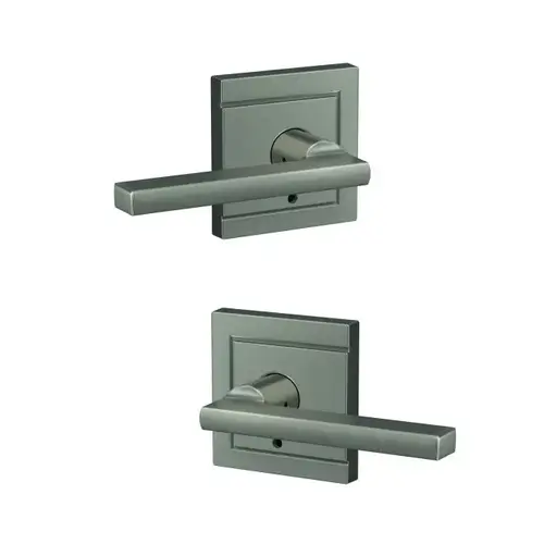 Latitude Lever with Upland Rose Non Turning Dummy Lock Satin Nickel Finish