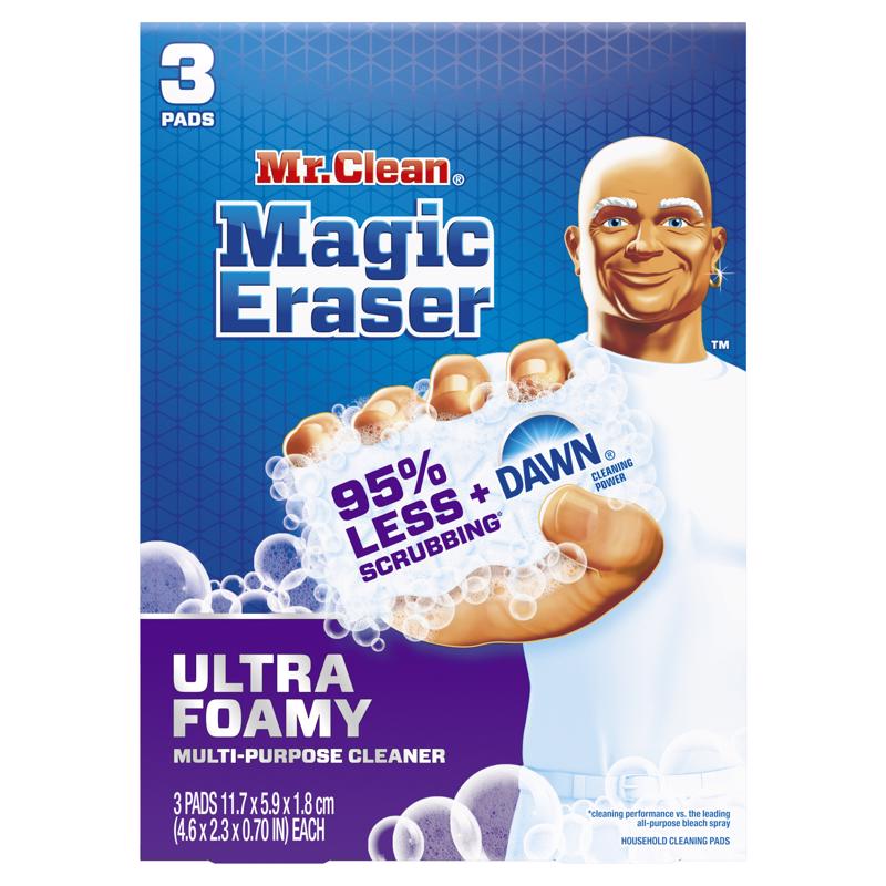 MR. CLEAN 27322 Cleaning Pad Ultra Foamy Heavy Duty For All Purpose 4.6" L White