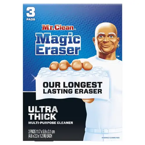 Cleaning Pad Ultra Thick Eraser Heavy Duty For All Purpose 4.6" L White