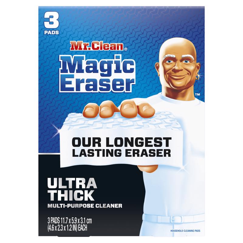 MR. CLEAN 36171 Cleaning Pad Ultra Thick Eraser Heavy Duty For All Purpose 4.6" L White