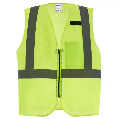 Safety Vest CSA Type R/Class 2 Reflective Mesh/One Pocket High Visibility Yellow 2X/3X High Visibility Yellow