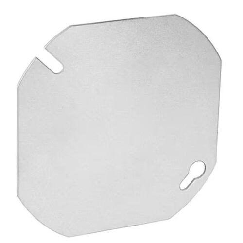 4 In. Blank Gray Round Box Cover Silver