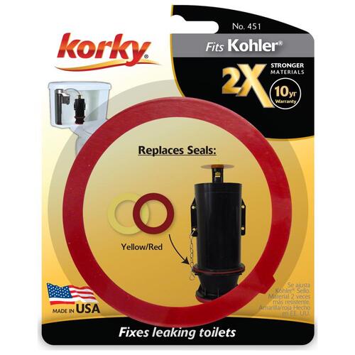 Flush Valve Seal 2X Red Rubber For Kohler Red